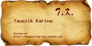 Tauszik Karina névjegykártya